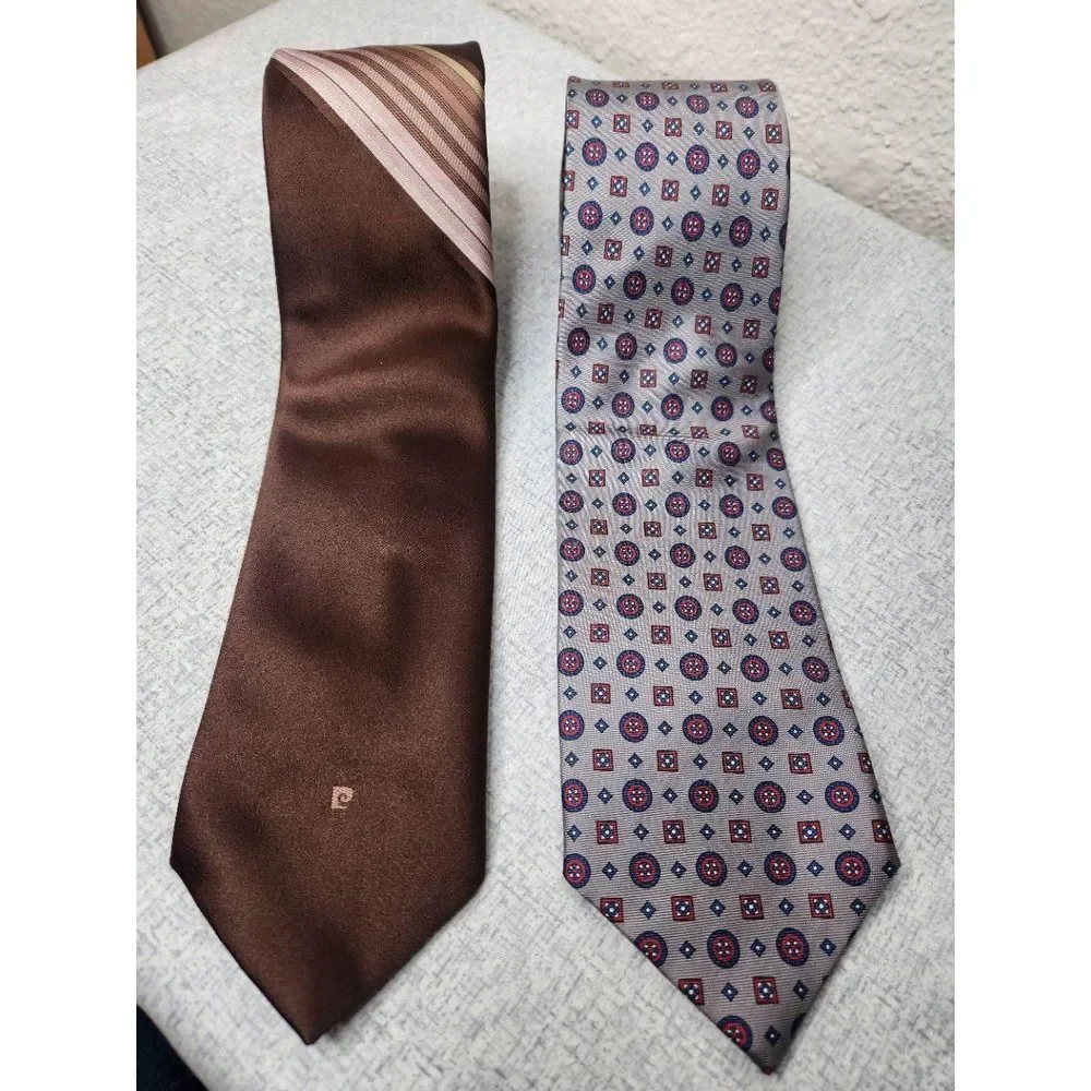 Pierre Cardin & Della Croce Ties Silk & Polyester Striped & Geometric Vintage